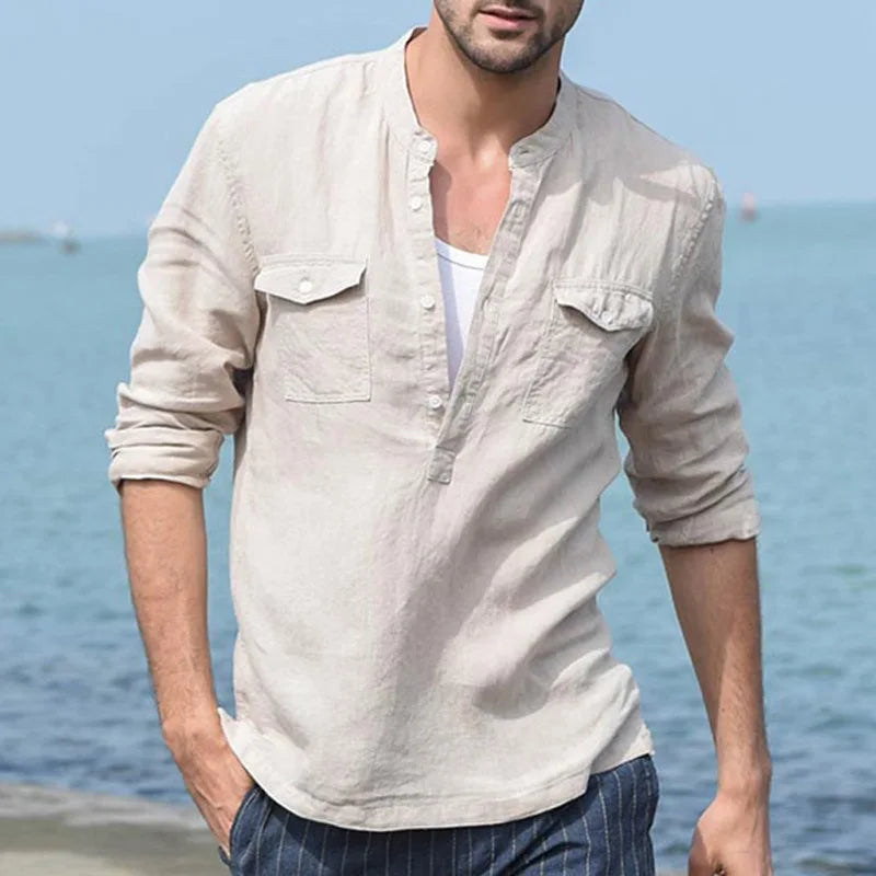 Men's light blue short sleeve shirt