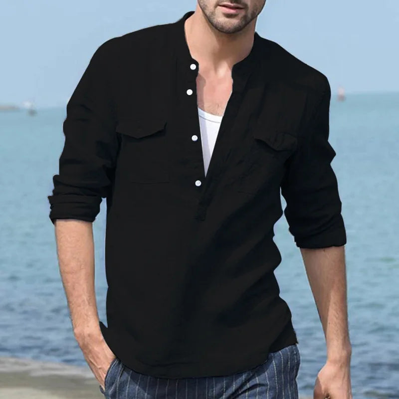 Men's light blue short sleeve shirt