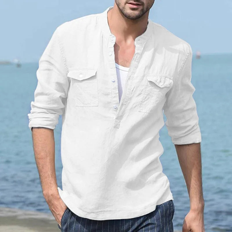 Men's light blue short sleeve shirt