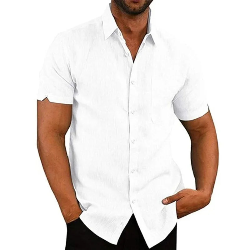 Mens white short sleeve shirt
