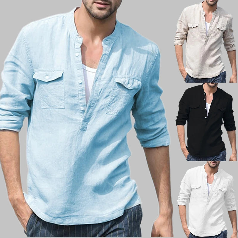 Men's light blue short sleeve shirt