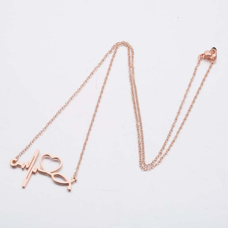 Fashion Stainless Steel Stethoscope Heart Necklace