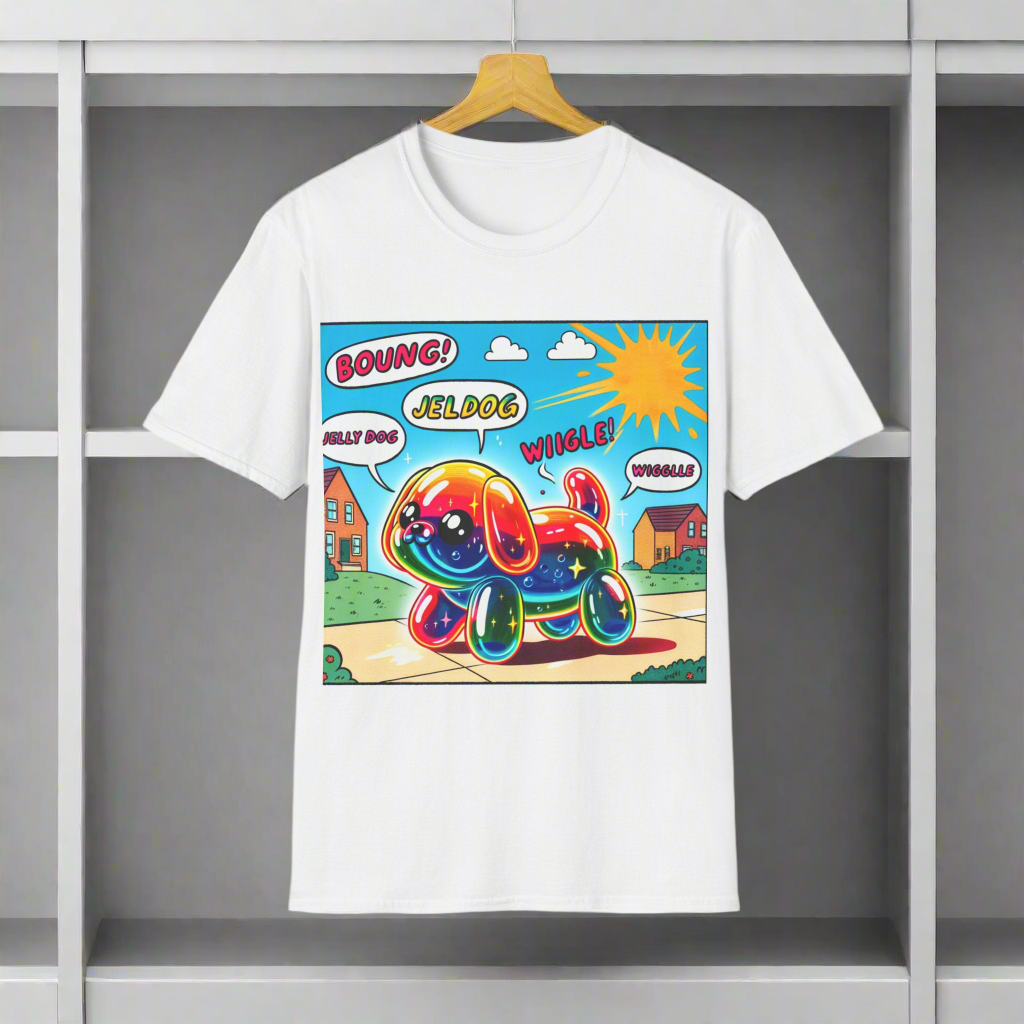 Colourful cartoon dog t-shirt